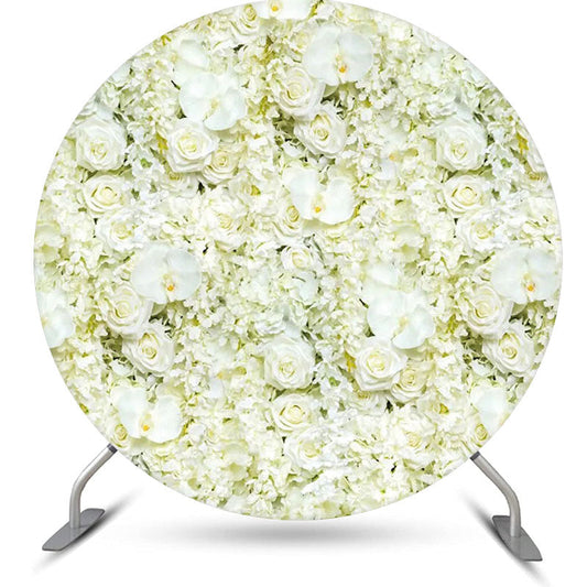 Lofaris Creamy Floral Petal Wall Holy Round Wedding Backdrop