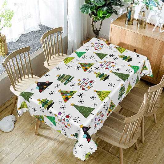 Lofaris Creative Geometric Christmas Trees Repeat Tablecloth