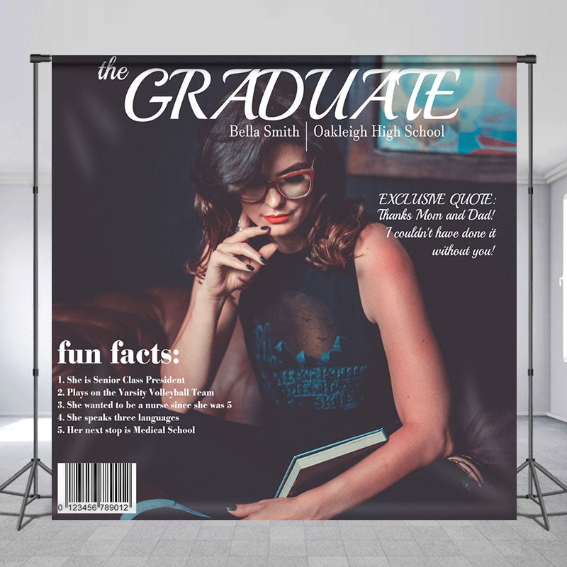 Lofaris Creative Magazine Detail Custom Graduation Backdrop