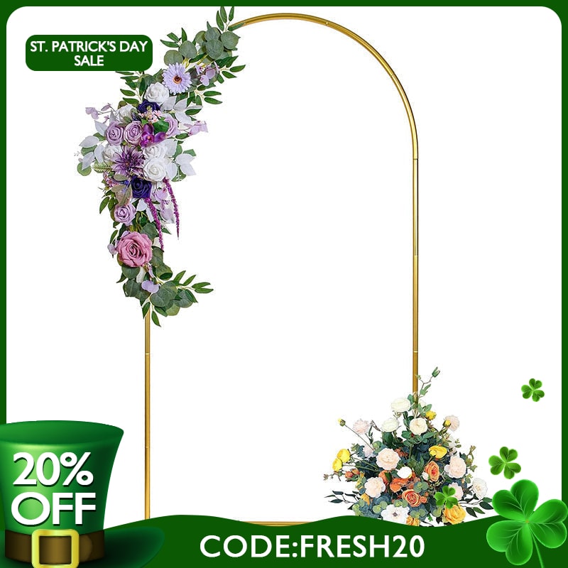 Lofaris (7 Day Delivery) Gold Top Round Arch Backdrop Stand