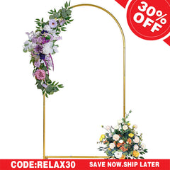 Lofaris (7 Day Delivery) Gold Top Round Arch Backdrop Stand