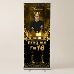 Lofaris Crown King Me Custom Retractable Birthday Banner