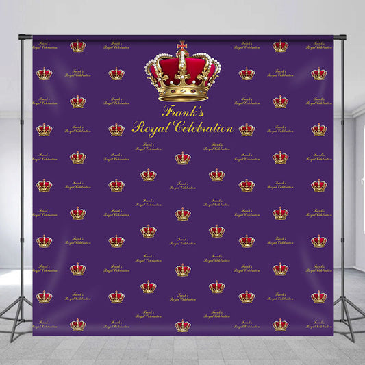 Lofaris Crown Royal Custom Step And Repeat Purple Birthday Backdrop
