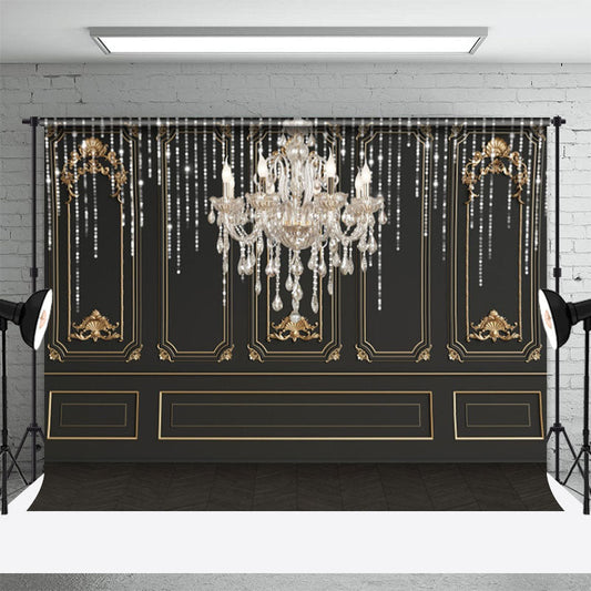 Lofaris Crystal Lamp And Black Retro Wall Photo Backdrop