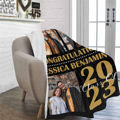 Lofaris Custom 2023 Collage Graduates Blanket With Photo