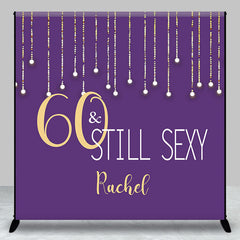Lofaris Custom 60th Birthday Purple Gold Photo Booth Backdrop