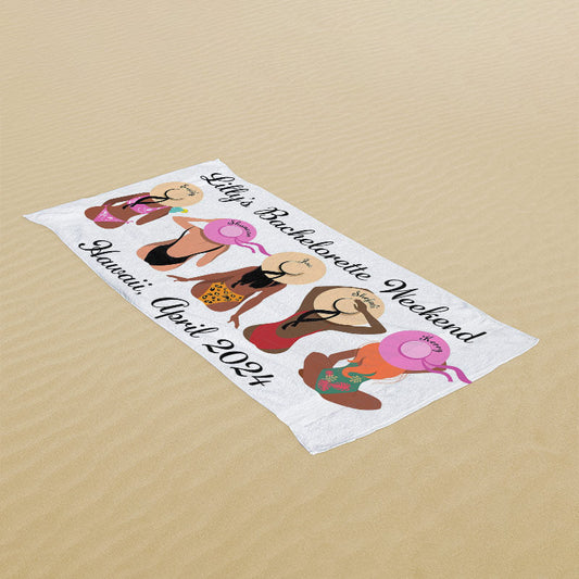 Lofaris Custom Bachelorette Weekend Beach Towel