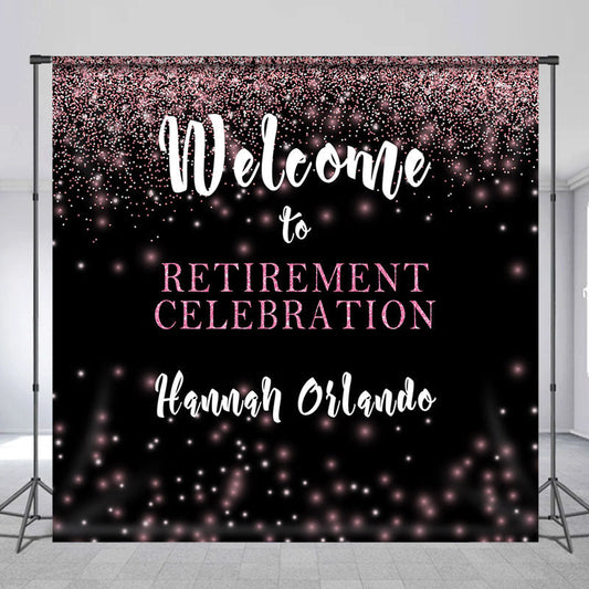 Lofaris Custom Black Bokeh Retirement Celebration Backdrop