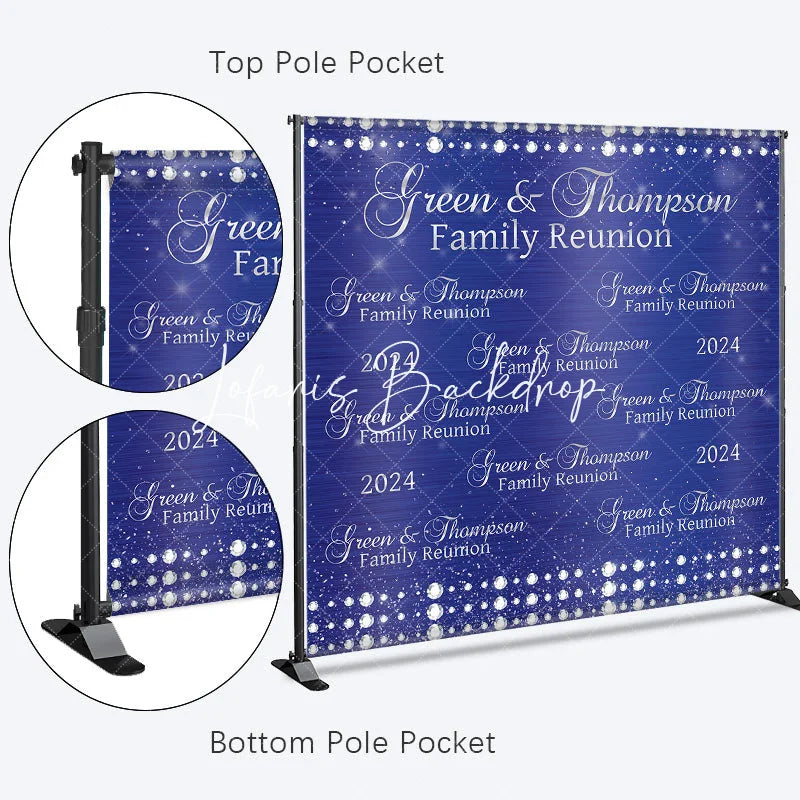 Lofaris Custom Blue Metal Texture Family Reunion Backdrop