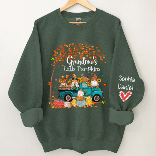 Lofaris Custom Blue Truck Gnomes Autumn Tree Sweatshirt