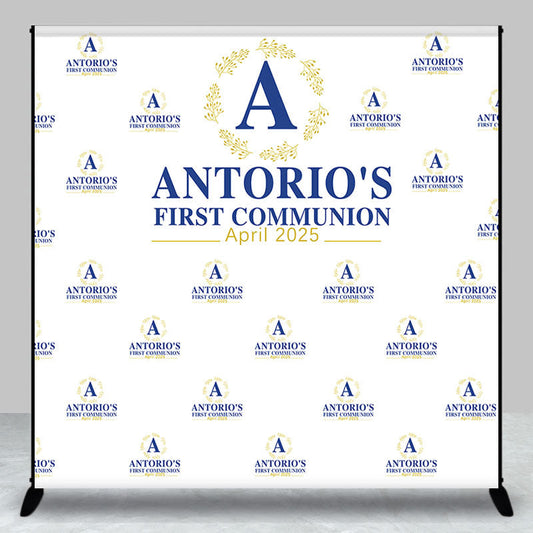 Lofaris Custom Blue Words Step And Repeat Baptism Backdrop