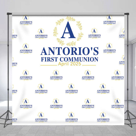 Lofaris Custom Blue Words Step And Repeat Baptism Backdrop