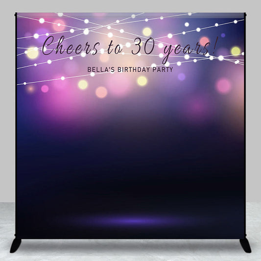 Lofaris Custom Bokeh String Lights Purple Birthday Backdrop