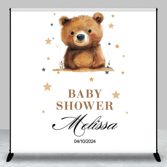 Lofaris Custom Cute Bear Stars Baby Shower Party Backdrop