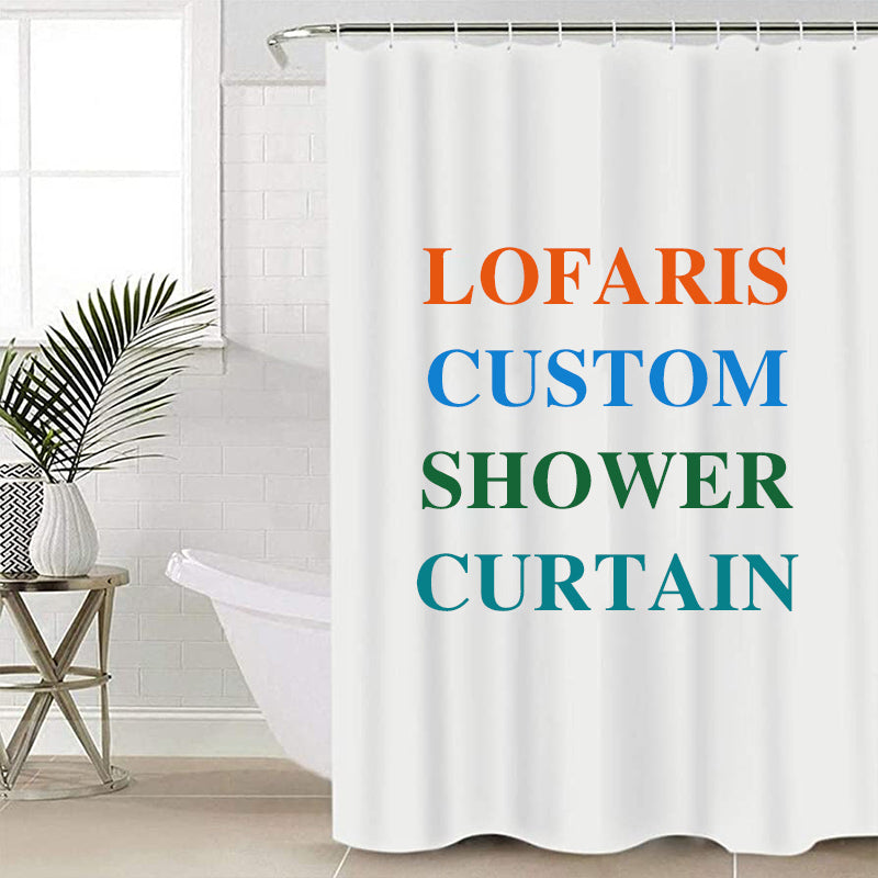 Lofaris Custom Design Photo Text Unique Shower Curtain