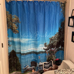 Lofaris Custom Design Photo Text Unique Shower Curtain