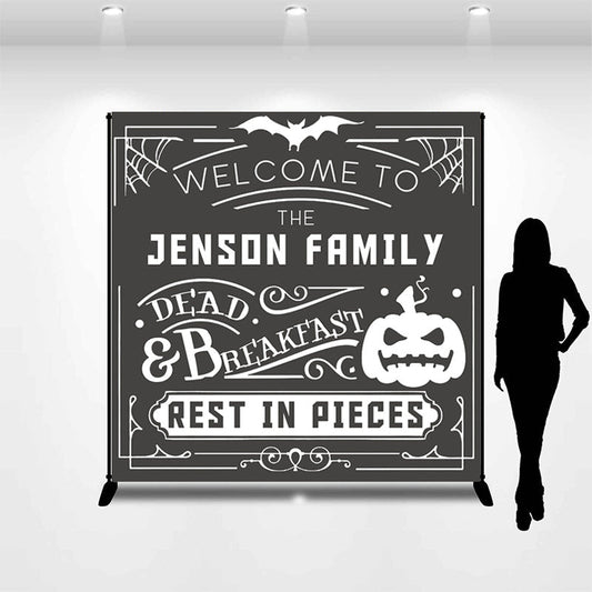 Lofaris Custom Family Rest In Pieces Halloween Backdrop