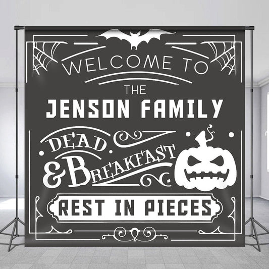 Lofaris Custom Family Rest In Pieces Halloween Backdrop