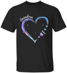 Lofaris Custom Fantasy Rainbow Heart Grandma And Kids T - Shirt
