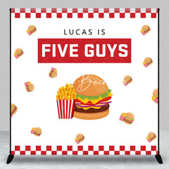 Lofaris Custom Five Guys Burger Fries 5th Birthday Backdrop
