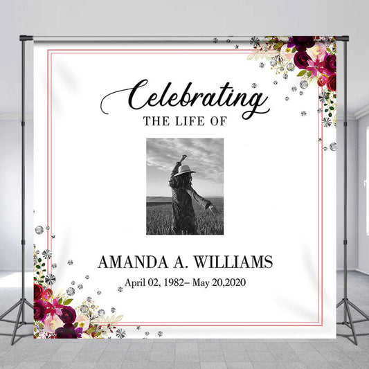 Lofaris Custom Floral Celebrating The Life Memorial Backdrop