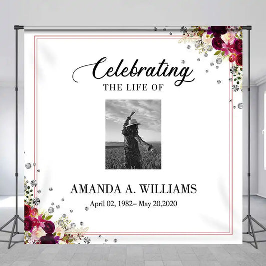 Lofaris Custom Floral Celebrating The Life Memorial Backdrop