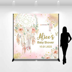 Lofaris Custom Flowers Dreamcatcher Baby Shower Backdrop
