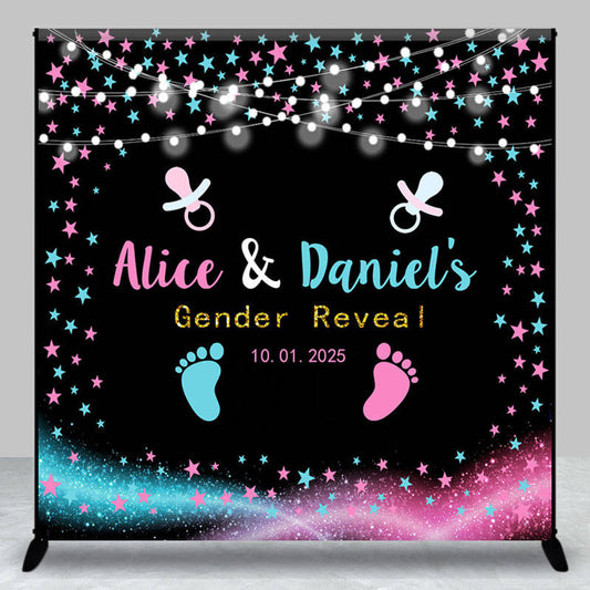Lofaris Custom Footprint Pacifier Gender Reveal Backdrop