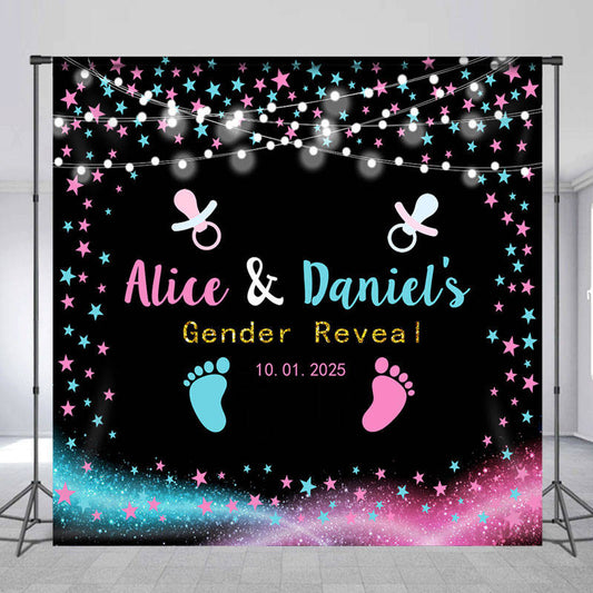 Lofaris Custom Footprint Pacifier Gender Reveal Backdrop
