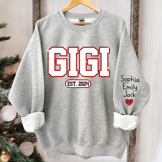 Lofaris Custom Gigi Glitter And Kids Merry Christmas Sweatshirt