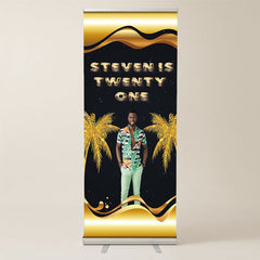 Lofaris Custom Gild Coconut Palm Birthday Retractable Banner