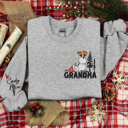 Lofaris Custom Give Grandma And Kids Snowman Sweatshirt