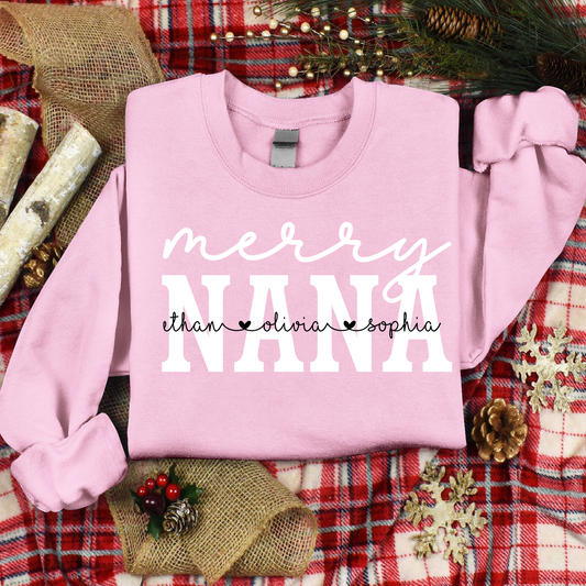 Lofaris Custom Give Nana And Kids Merry Christmas Sweatshirt