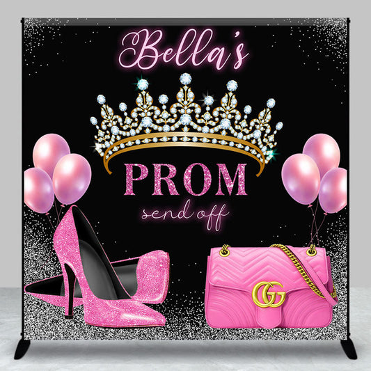 Lofaris Custom Glitter Crown Heel Prom Send Off Backdrop