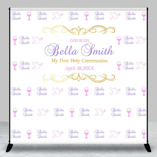 Lofaris Custom God Bless Pigeons White Backdrop For Baptism