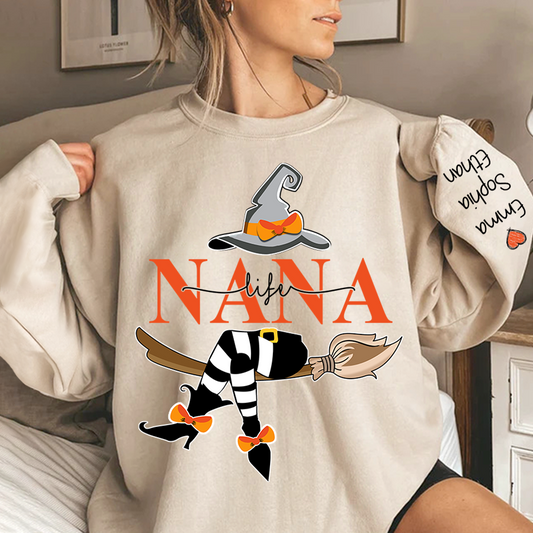 Lofaris Custom Grandma Kids Witch Halloween Sweatshirt