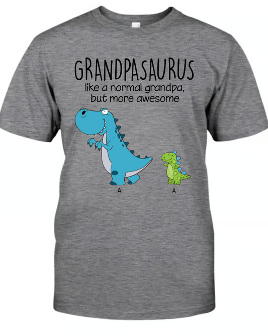 Lofaris Custom Grandpasaurus Grandkids Father’s Day T-Shirt