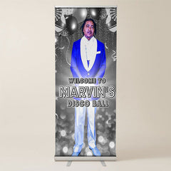 Lofaris Custom Gray Balloons Bokeh Party Retractable Banner