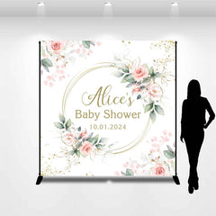 Lofaris Custom Green Leaf Floral Spring Baby Shower Backdrop