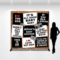 Lofaris Custom Hip Hop Brick Wall 90s Baby Shower Backdrop