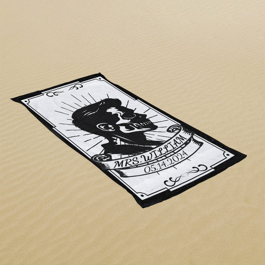 Lofaris Custom Honeymoon Name Beach Towel for Couple