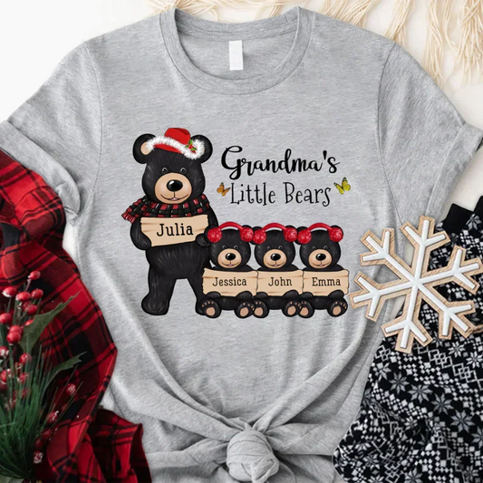 Lofaris Custom Little Bears With Grandkids Christmas T-Shirt