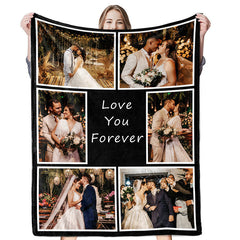 Lofaris Custom Love You Forever Wedding Blanket With Photo