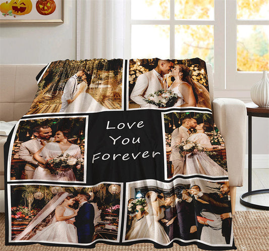 Lofaris Custom Love You Forever Wedding Blanket With Photo