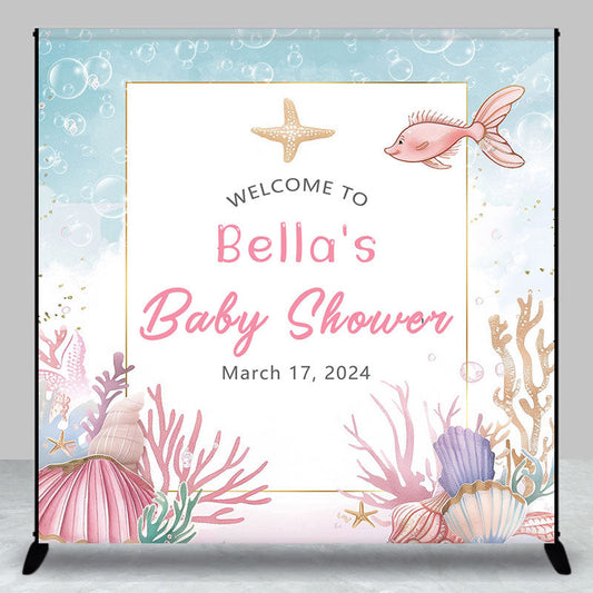 Lofaris Custom Lovely Benthos Coral Backdrop for Baby Shower