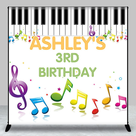 Lofaris Custom Music Piano Birthday Backdrop for Kids