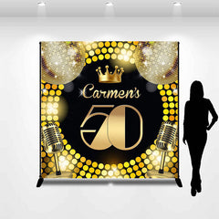 Lofaris Custom Name Ballroom Style 50th Birthday Backdrop