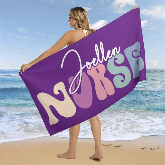 Lofaris Custom Name Beach Pool Towel for Gifts