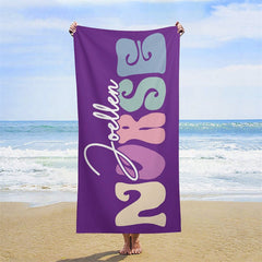 Lofaris Custom Name Beach Pool Towel for Gifts