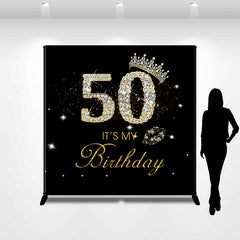 Lofaris Custom Name Black Diamond 50th Birthday Backdrop